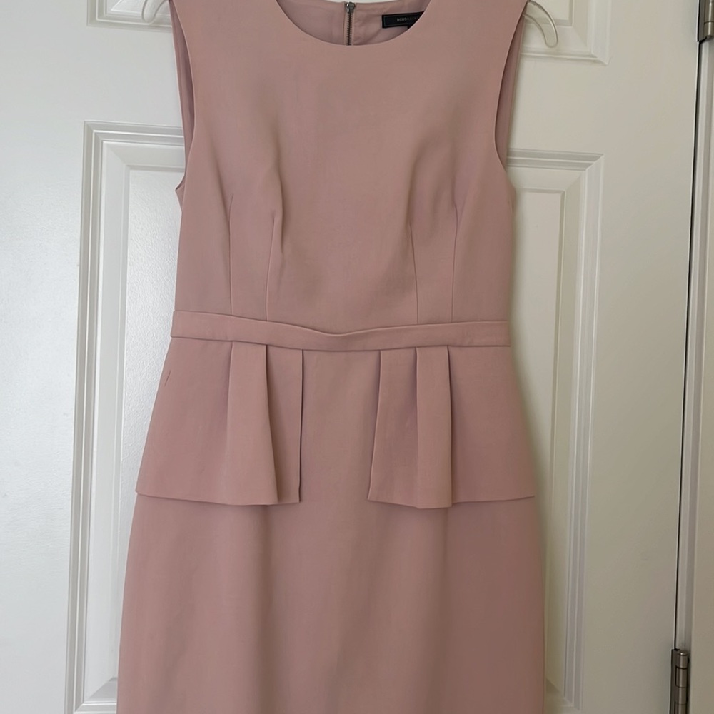005 BCBG Pale Pink Sleeveless Peplum Sheath Dress